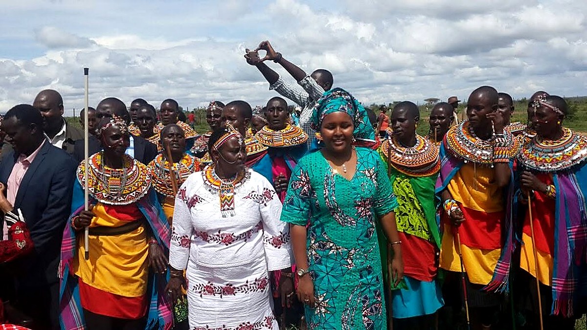 Naisula Lesuuda with Samburu women leaders during a community visit